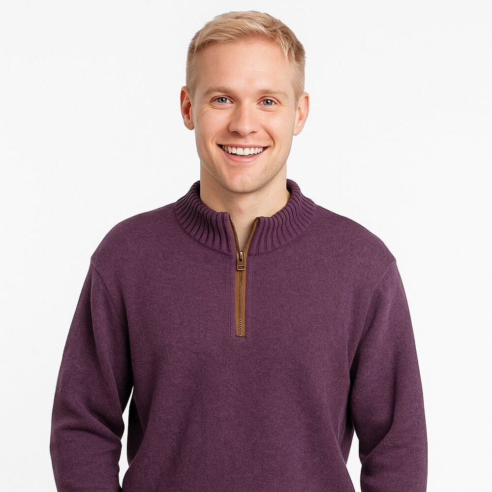 Vineyard Vines Purple 1/4 Zip Pullover Sweater Men X-Large Preppy Cotton Classic